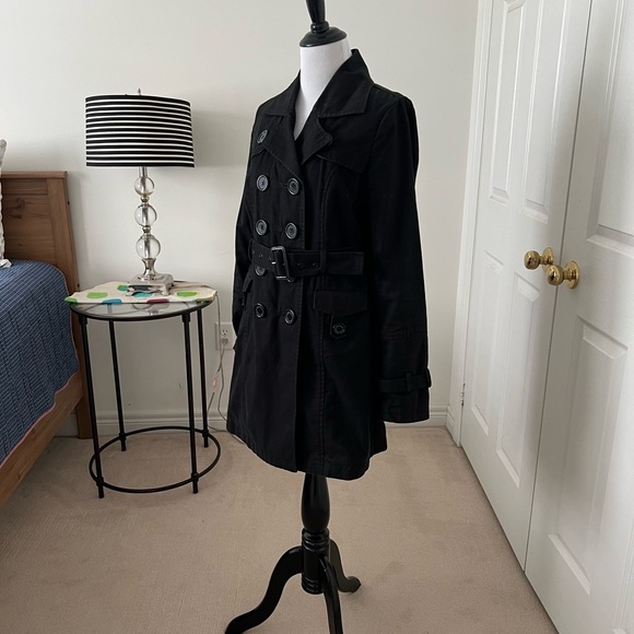 LADY DUTCH black trench coat size small - Picture 5 of 10